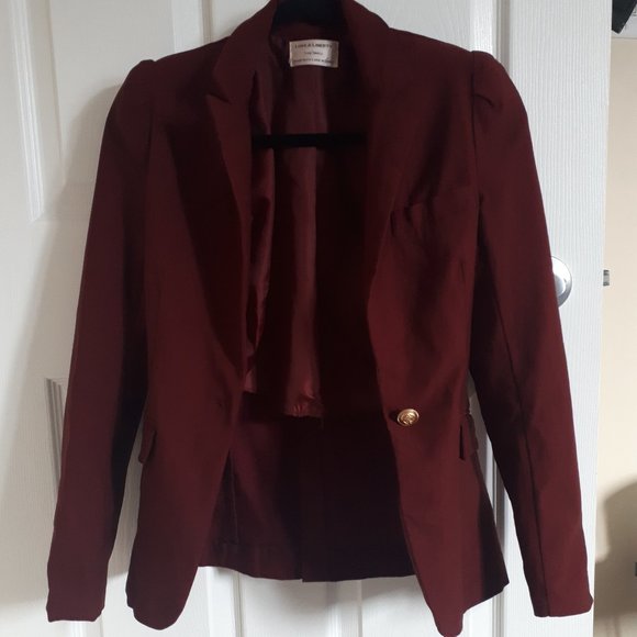 Love & Liberty Wine Red Blazer - Picture 3 of 7